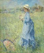 Femme cueillant des Fleurs Pierre Auguste Renoir